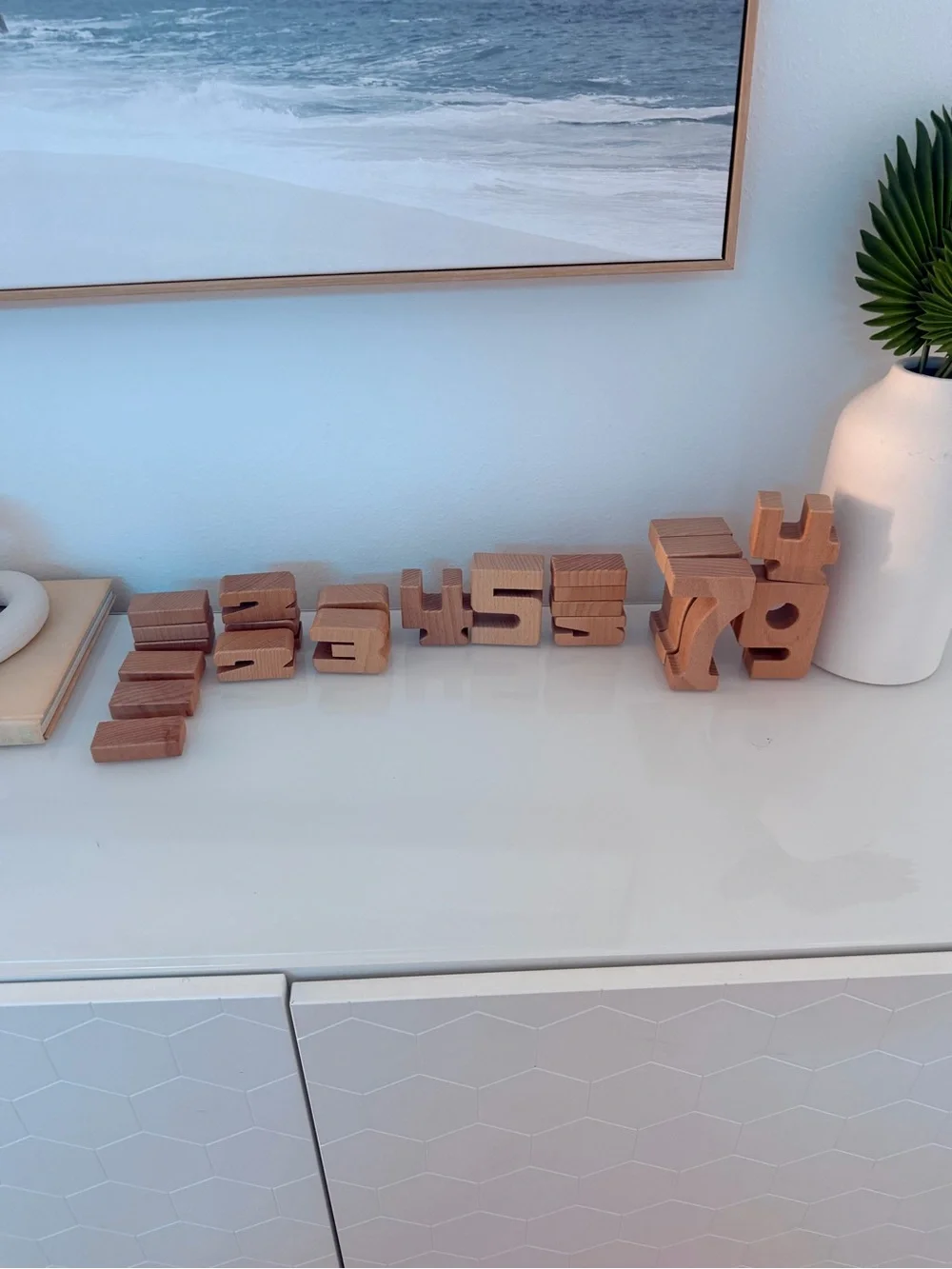 22 piece Wooden Number Blocks Set - Montessori Wooden Toys for Kids Homeschool